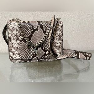 Michael Kors snakeskin print leather crossbody bag